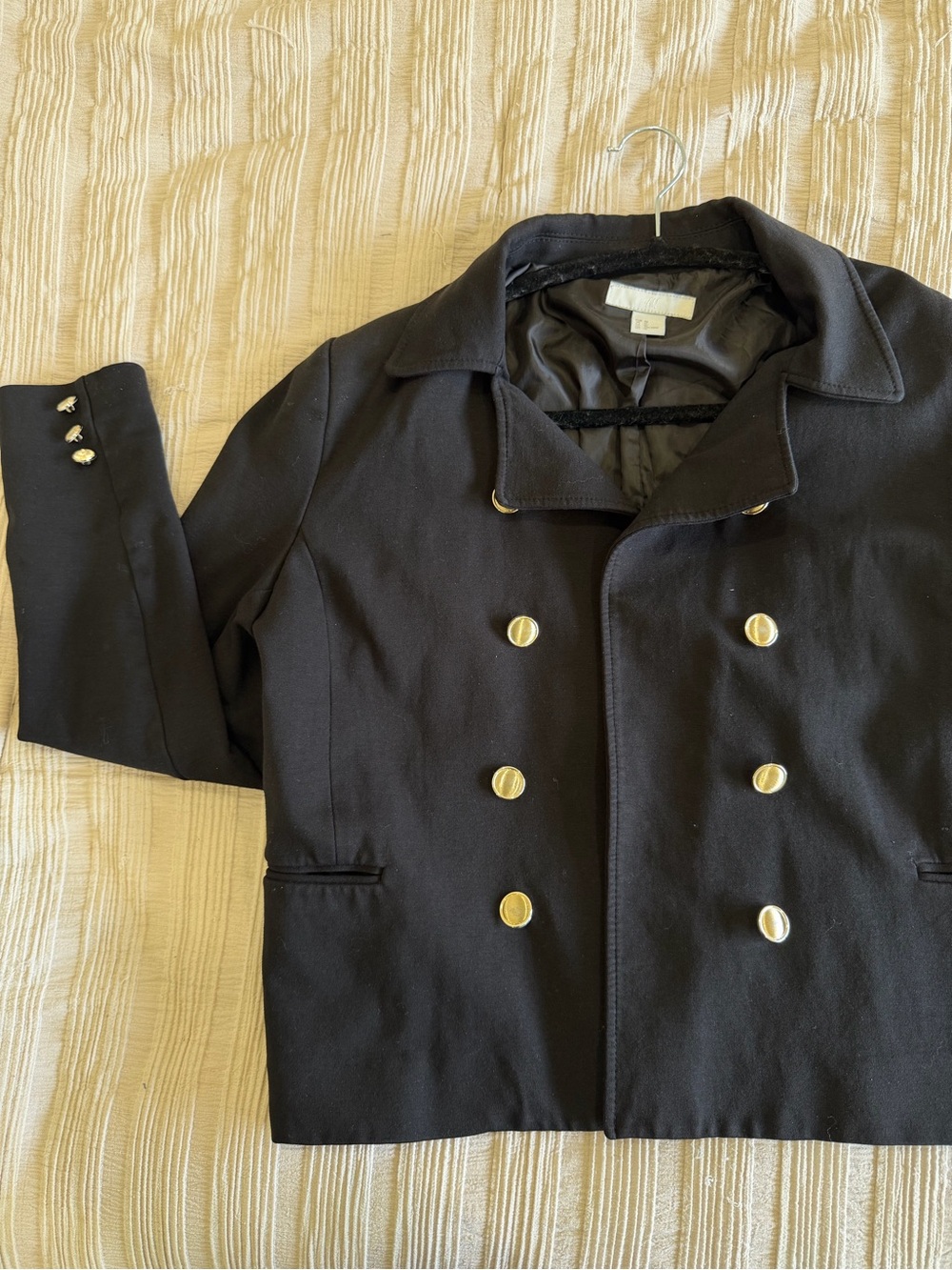Black Double-Breasted Men’s Peacoat Jacket - Picture 4 of 4
